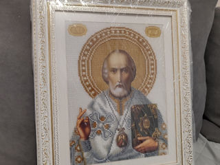 Sf. Nicolae icoana cusuta cu biser foto 4