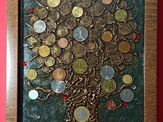 Панно "денежное дерево" оригинальный подарок на любой праздник!  бесплатная доставка по кишиневу! foto 1
