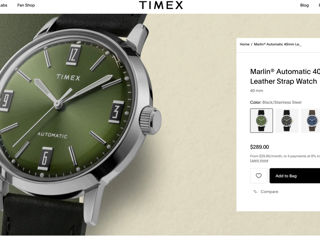 Timex Marlin Green Dial Automatic Mechanical Watch Часы Ceas RRP 250 Euro фото 1