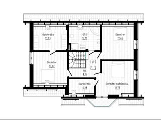 Casă de locuit individuală cu 2 niveluri P+M/stil clasic/140m2/arhitectură/schițe/planuri 3D/proiect foto 7