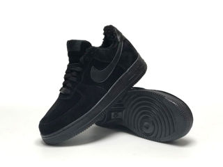 Nike Air Force 1 Low Suede All Black cu blana / с мехом foto 7