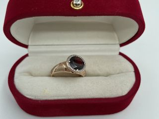 Inel cu piatră naturala granat , кольцо с драгоценным камнем гранат foto 9