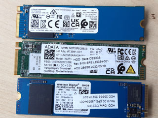 250 леев от 2x штук  SSD NVME  256 GB M.2 Western Digital новый