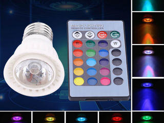 Becuri LED RGB cu telecomandă foto 1