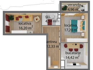 Apartament cu 2 camere, 70 m², Centru, Chișinău foto 13