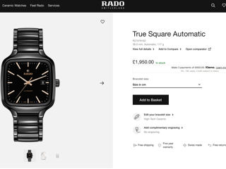 Rado True Square High Tech Ceramic Automatic Mechanical Watch Часы Ceas RPP 1950 £ foto 2