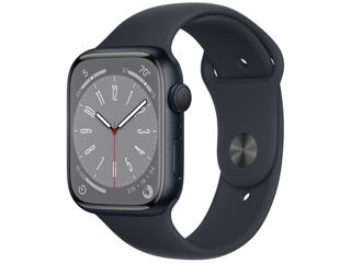 Apple Watch Series 8 GPS, 45mm Midnight Aluminium Case with Midnight Sport Band, MNP13