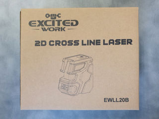 Excited work ew-ls16-g 2d cross-line laser level self-leveling 2x360 8-line green beam foto 7