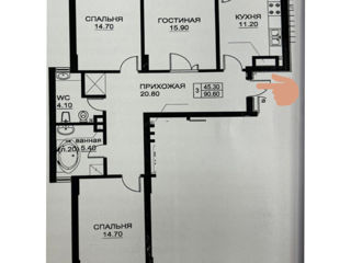 Apartament cu 3 camere, 91 m², Buiucani, Chișinău foto 5