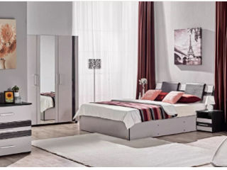 Dormitor Ambianta Fenix gri disponibil in rate foto 1
