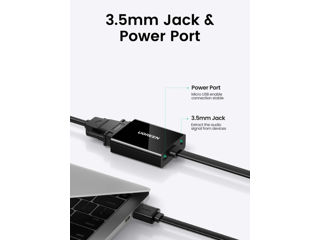 Convertor UGREEN HDMI la VGA + jack 3.5mm, 30 cm (Negru) foto 19