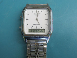 Casio Dual. Белые.701A4 .Japan. wintage. стрелочные и электронные. foto 8