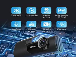 Cameră de bord kawa D6 dash cam 2k 1440p full hd foto 7