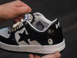 A Bathing Ape Bape Sta Patent Black/White foto 5