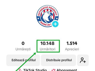 Cont de TikTok cu 10k Urmaritori