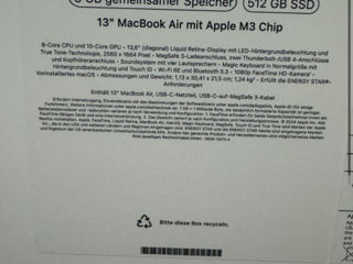 Vind Macbook Air 13 Procesor M3 , 8/512Gb , Silver , Sigilat, Garantie 1 An foto 3