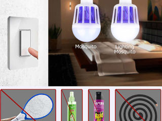 Bec + lampă anti-insecte + lampă de noapte + adaptor priză cadou! foto 3