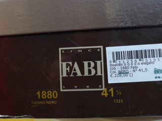Fabi botine, negri, m.41.5, noi, piele naturală, made in Italy