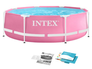 Intex Бассейн Pink Metal Frame 244х76 см, 2843 л, металлический каркас фото 4