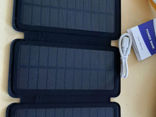Солнечная панель 6 секций с Рower Bank-10000 mAh=USB с фонариком=беспроводной зарядки для мобильника foto 1
