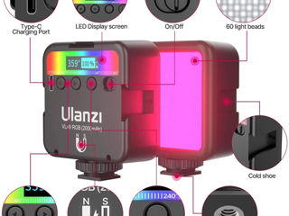 Lampa LED RGB Ulanzi VL49 2000m Ah foto 7