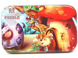 Set puzzle lemn educativ 60 piese(cutie metal)/ деревянные головоломки, игрушки для детей foto 5