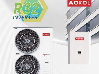 Тепловой Насос Aokol - R32 - Split System - Inverter - от 8 kW до 30 kW Зима - Лето, Экономный foto 5