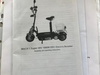 Scooter Electric Mach 1 Super 48V 1000W EEC foto 5