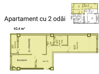 Apartament cu 2 camere, 62 m², Telecentru, Chișinău foto 9