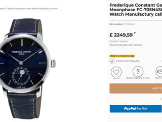 Frederique Constant Slimline Manufacture Classic Moonphase Date Automatic Watch Часы Ceas RRP 2250£ foto 2