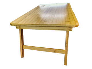 Представляем вам стильный складной кроватный столик из бамбука размером 33x55 см всего за 435 лей! foto 3