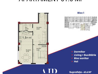 Apartament cu 1 cameră, 61 m², Telecentru, Chișinău foto 4