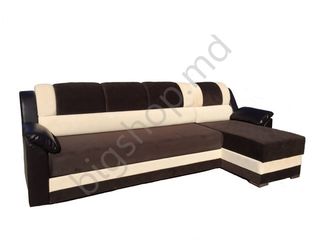 Canapea de colt V-Toms V1 (1.5x2.35 m) Black/Beige. Posibil în credit!!