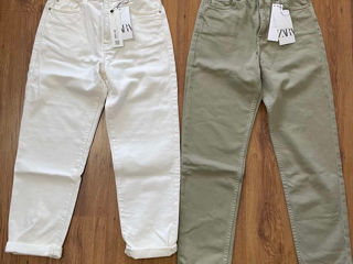 Джинсы Zara 34 размер Mom jeans Белые и бежевые XS