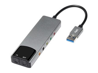  Внешняя звуковая карта USB, оптоволоконная звуковая карта spdif, адаптер для наушников  фото 0