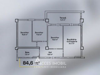 Apartament cu 3 camere, 85 m², Buiucani, Chișinău foto 5