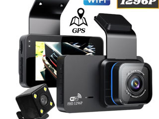 Videoregistrator cu gps cu ecran cu wifi cu camera spate