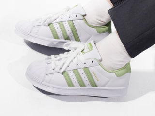 Adidas Superstar White/Green Women's foto 7