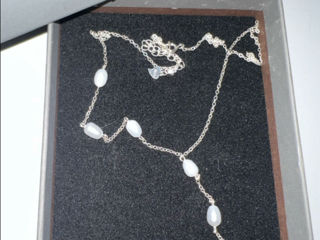 Colier de argint cu perle naturale foto 2
