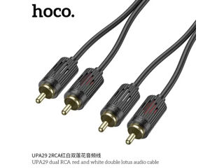 Cablu audio dublu lotus HOCO UPA29 RCA, roșu și alb foto 3