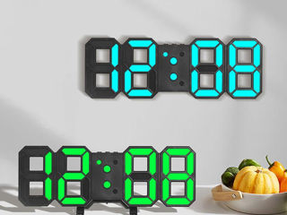 Современные светодиодные 3D Часы цифровые, электронные, настольные-настенные светящийся ночник-декор foto 8