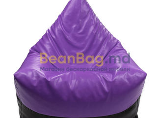 BeanBag Piramida XL din Ecopiele culoare Violeta foto 4