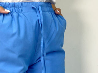 Pantalonii medicali fiber - albastru-deschis / медицинские брюки fiber - голубой foto 3