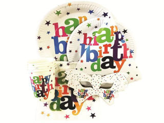 Set De Accesorii Happy Birthday Pentru 4 Persoane, 21Buc