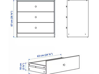 Dormitor Ikea Gursken 3 piese/cu comoda, Bej-deschis foto 7