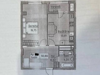 Apartament cu 1 cameră, 51 m², Poșta Veche, Chișinău foto 2