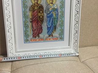 Icoana Sfintii Arhangheli Mihail si Gavril cu biser foto 4