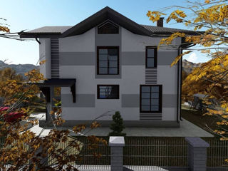 Casă de locuit individuală cu 2 niveluri/stil modern/126.7m2/arhitect/inginer/proiecte/3D foto 4