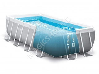 Piscină Intex 400x200x122cm, 8418L, cadru metalic foto 3