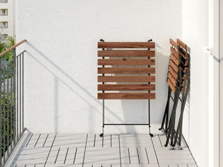 Set de mobila de grădină IKEA Tarno Negru/Maro Deschis Vopsit/Froson/Duvholmen Bej foto 3